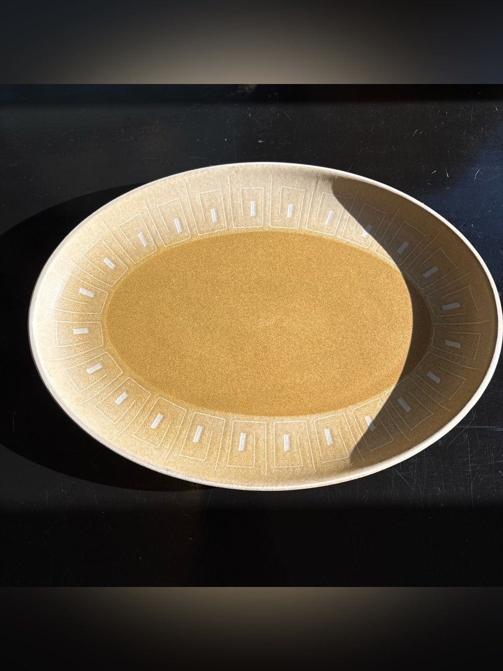 DENBY ODE mustard Stoneware Serving Platter